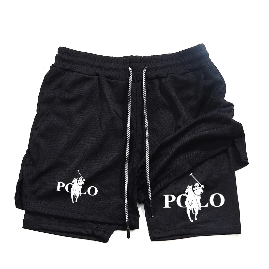 

Men's double-layer shorts multifunctional running pants quick drying men's sports shorts high-quality fitness training