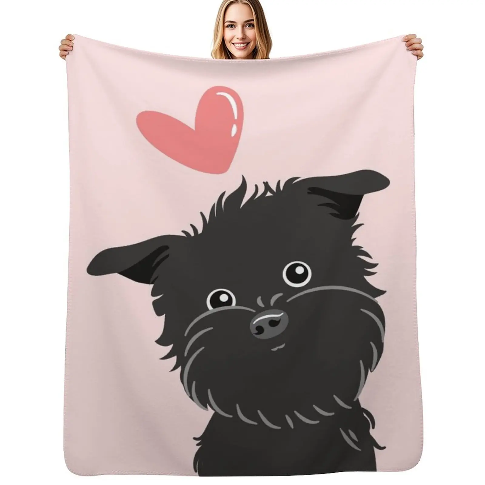 

LOVE Affenpinscher Dog Throw Blanket Easy Care Comfortable Blanket for Couch
