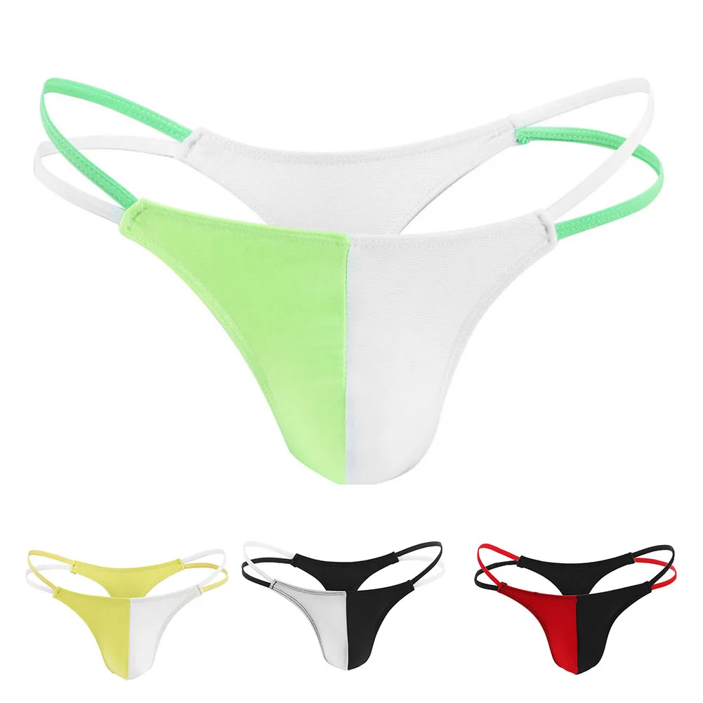 

Мужские черно-красные дышащие трусы-стринги с низкой посадкой и тонким поясом