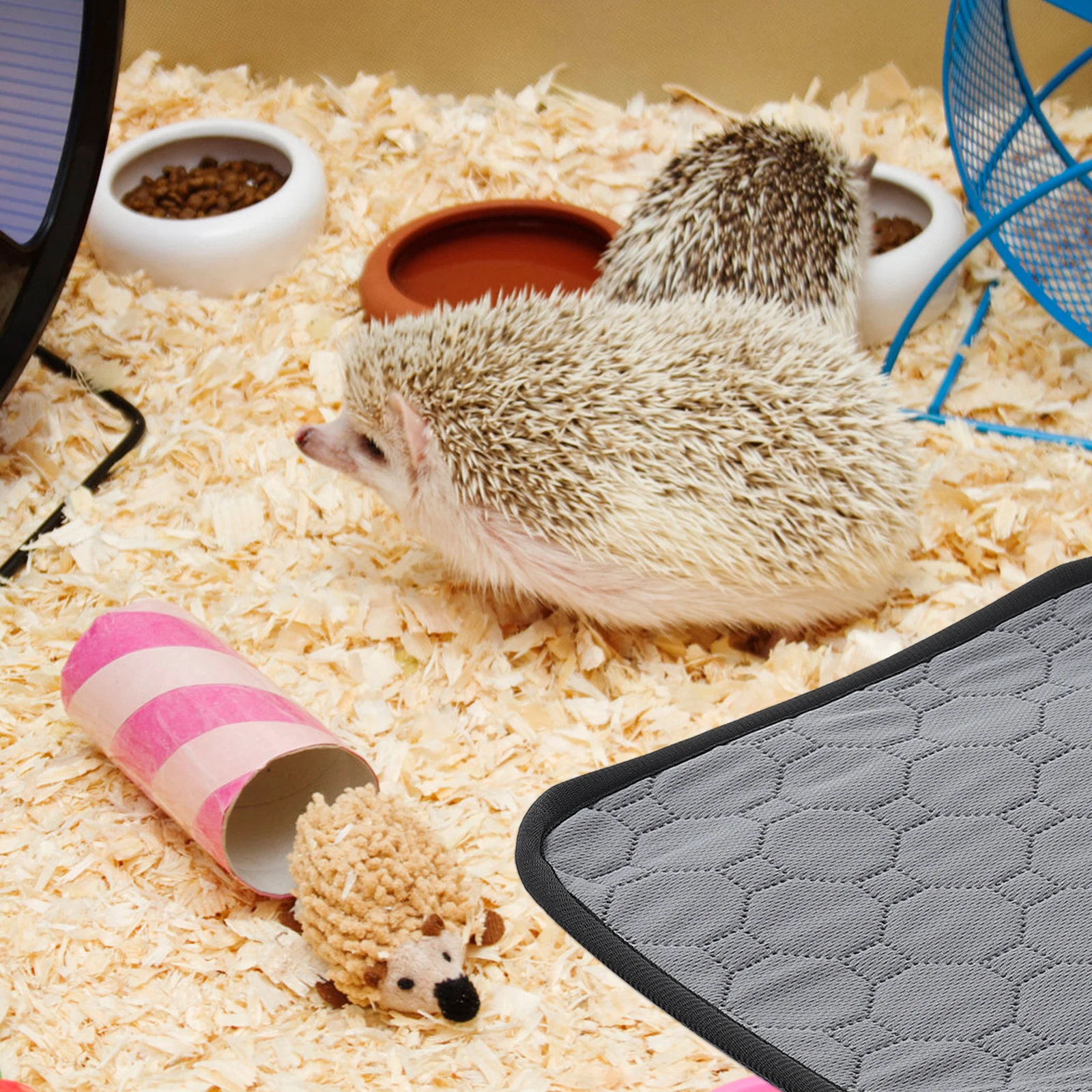 

2pcs Washable Pet Cage Pad Reusable Small Animal Changing Mat For Hamster Guinea Pig Rabbit Rat Chinchilla Cage Liner Bedding