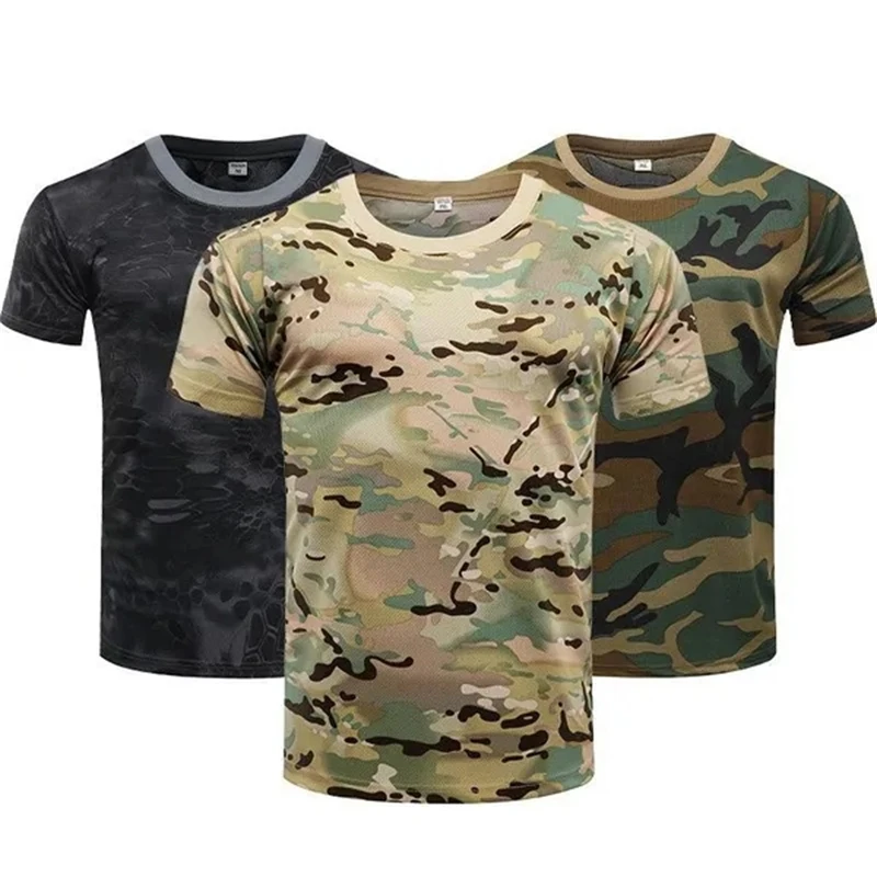 Military Camouflage T Shirt For Men 3d Print Short Sleeves O Neck Men's Tactical Tee Tops Casual Oversized Camo Graphic T Shirts