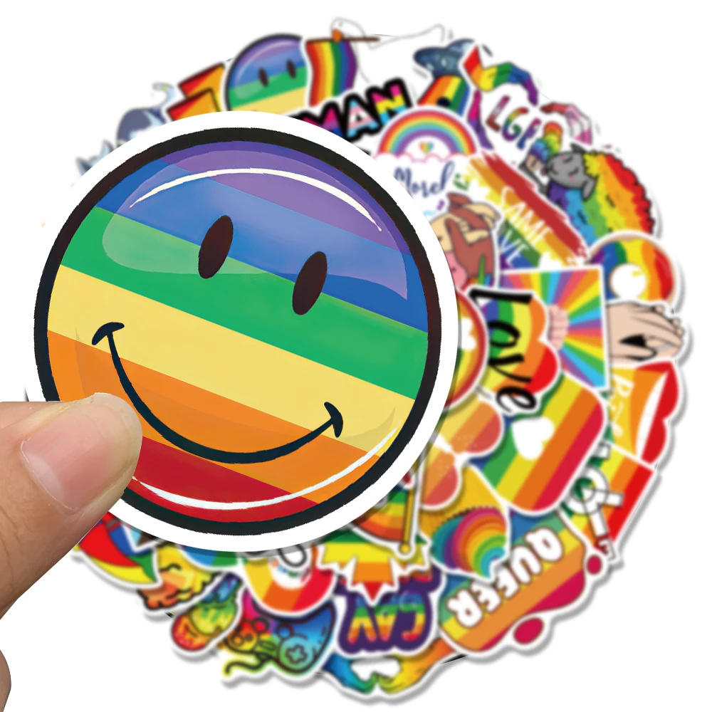 50/100Pcs Rainbow Sexy Stickers for Gay LGBT Flag Gay Pride Decorate Laptop Car Phone Luggage Waterproof Toys Gift Decals