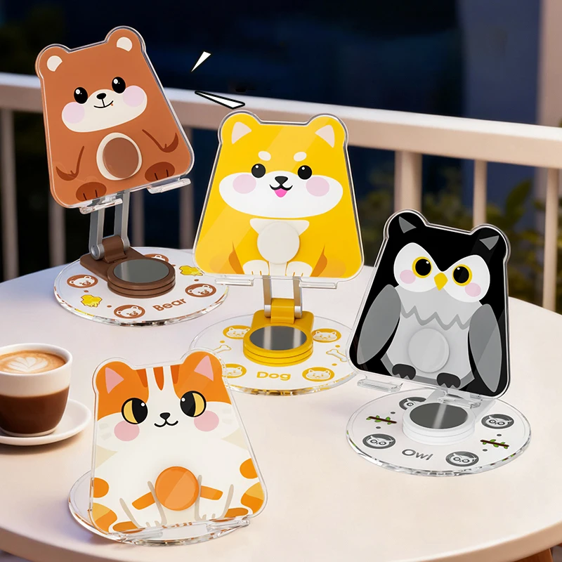 

Cartoon Cute Desktop Mobile Phone Brackets For Desk Folding Table Stand Holder Cell Phone 3D Animal Silicone Mobile Phone Stands