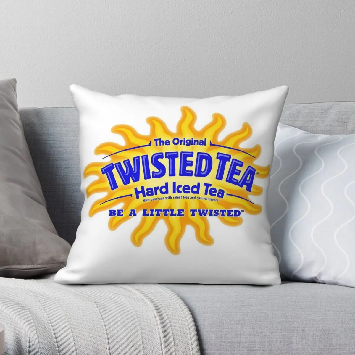 Twisted Tea Logo Square Pillowcase Polyester Linen Velvet Pattern Zip Decor Pillow Case Sofa Cushion Cover
