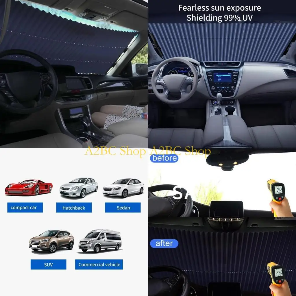 

A2BC компактный легкий теплоотражающий складной автомобильный солнцезащитный козырек из алюминиевой фольги теплоотражающий 70 см