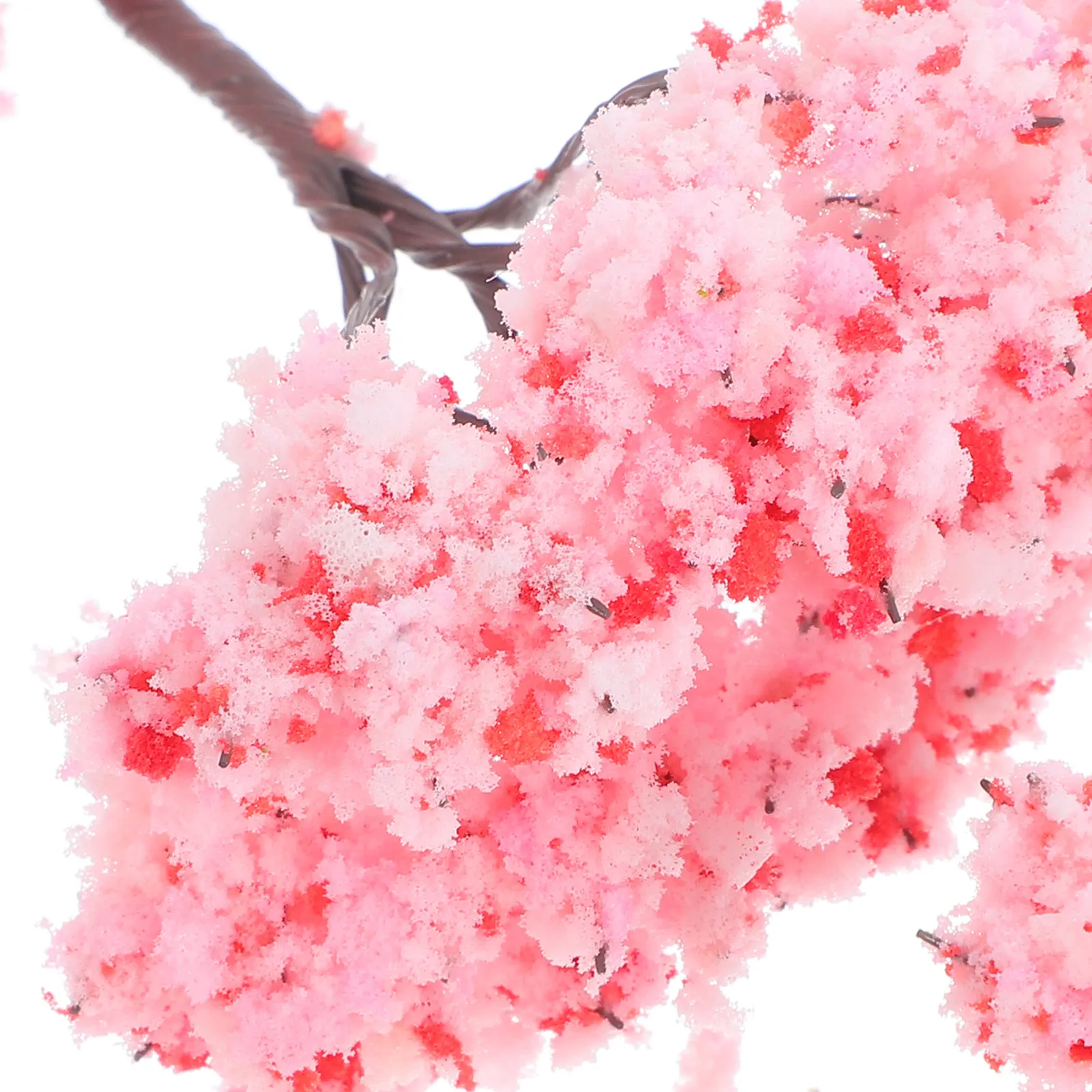 10Pcs Cherry Blossom Trees Pack Pink Flowers Trunk Realistic Mini Trees Landscape Scenery Layout Park Street Diorama 6.5cm