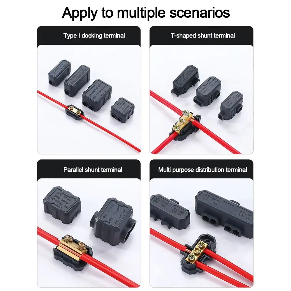 High Power High Power Splitter Conductor Brass Black Quick Terminal Block Fast Connector Electrical