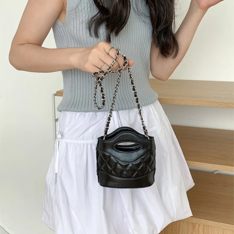 2024 Summer New Mini Crossbody Bags Women Fashion Korean Chain Shoulder Bags High-quality Casual Simple Silver Mini Bag Ladies