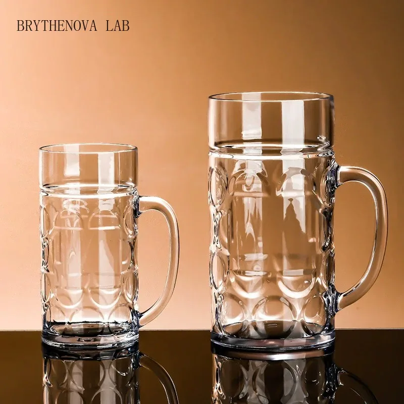 BPA Beer Mug Made of Reusable Unbreakable Plastic Transparent Acrylic Glass for Party Bar Cold Drink Juice Cheer for Cups