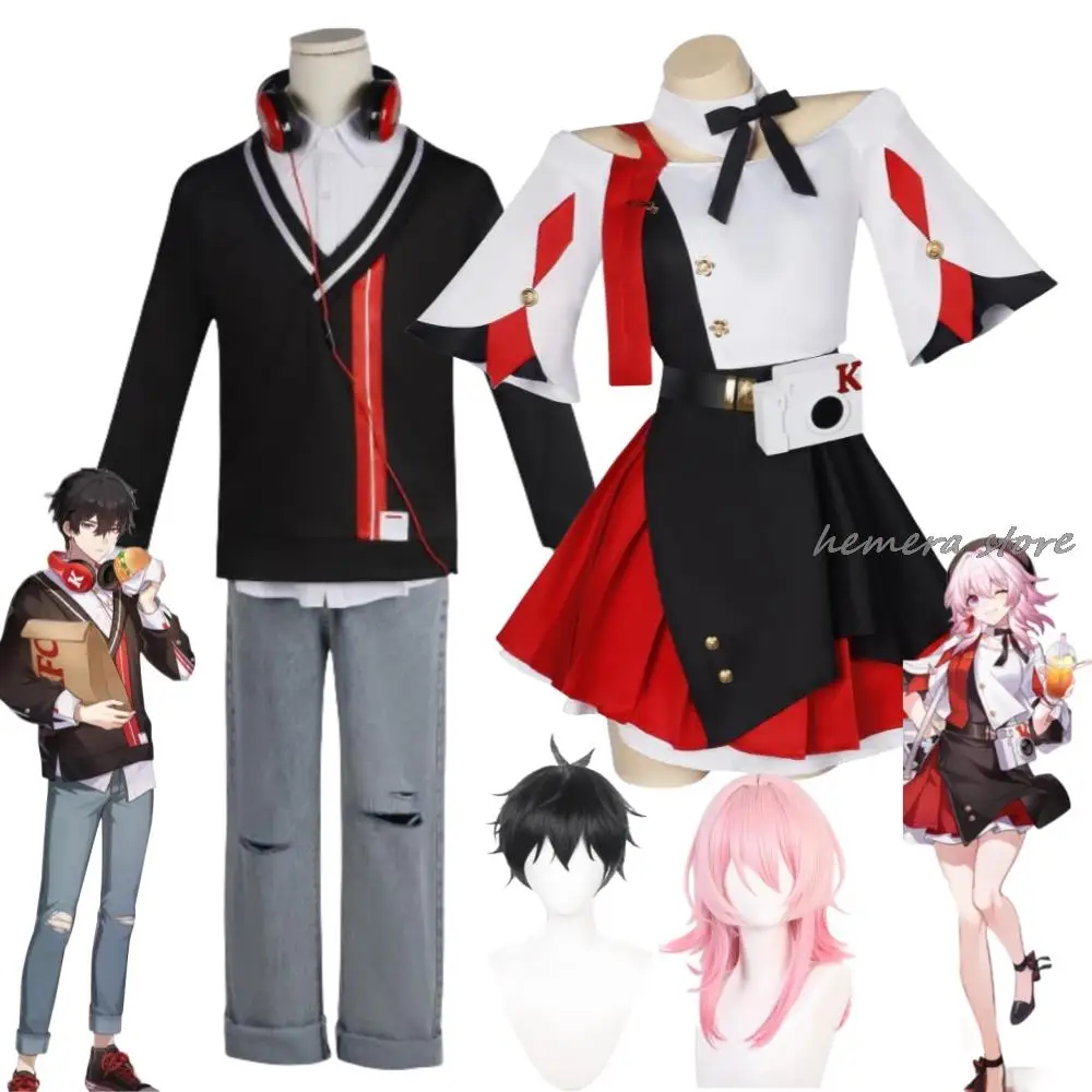 

Game Honkai: Star Rail March Mar. 7th Dan Heng DanHeng Imbibitor Lunae Cosplay Costume Wig Anime Astral Express Halloween Suit