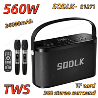 SODLK S1271 Portable 560W High Power Wireless MIC Bluetooth Speaker with HeavyBass Outdoor Home Singing HIFI Sound Quality USB