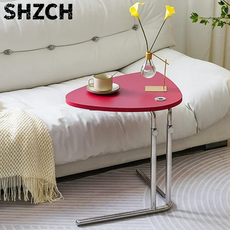 Medieval stainless steel coffee table modern minimalist internet famous side table small apartment light luxury furniture