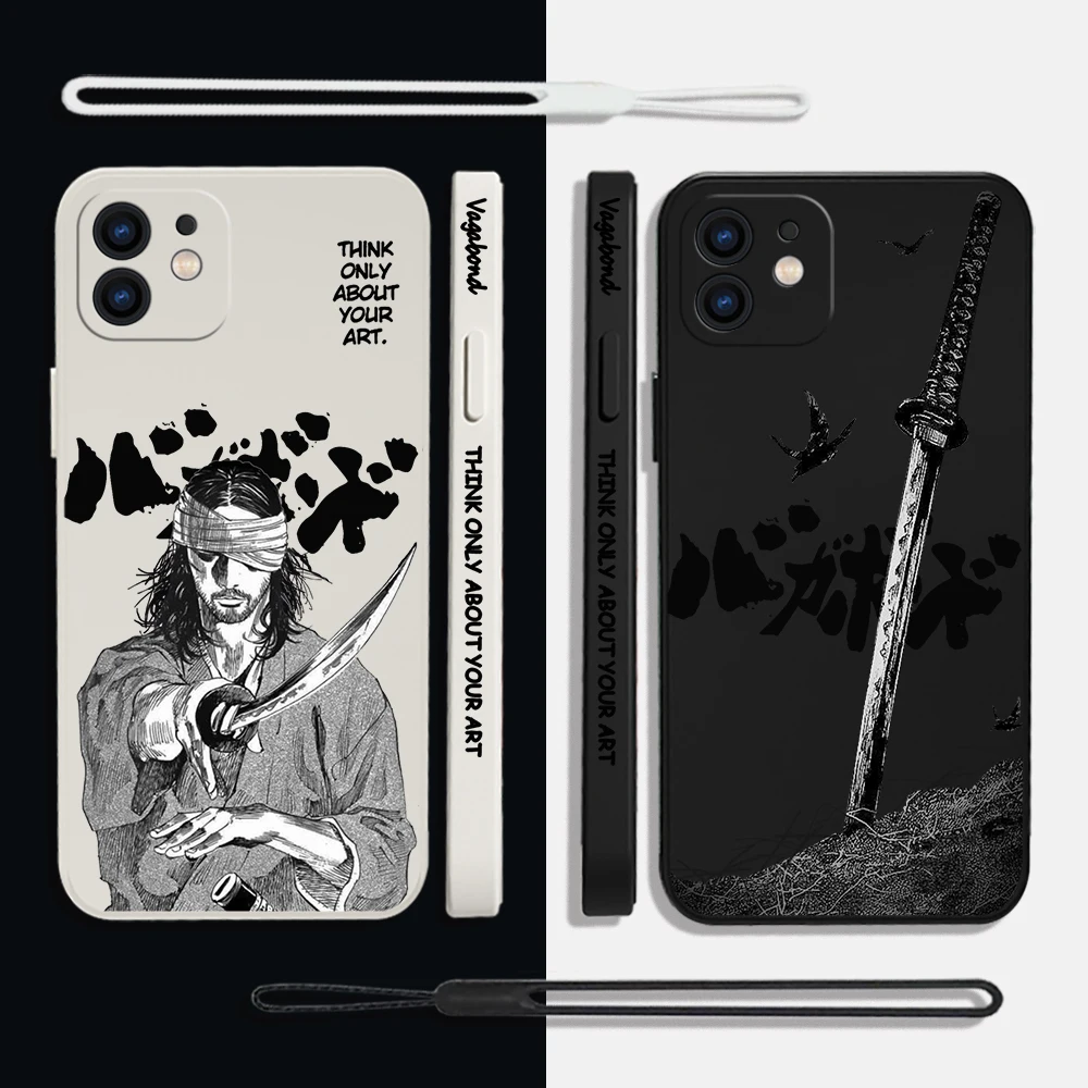 Vagabond Miyamoto Musashi Manga Phone Case For iPhone 15 14 13 12 11 Pro Max X XR XSMAX SE 8 7 Plus Soft Liquid Silicone Cover