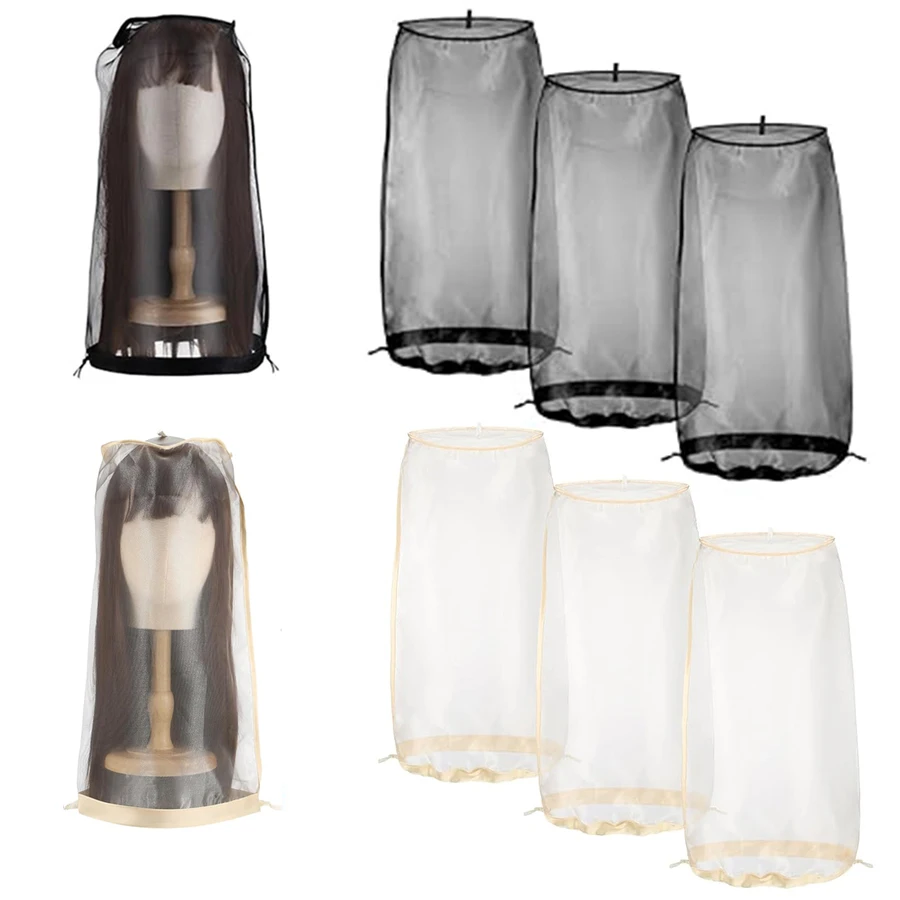 

1/6 Pcs Wig Bags Adjustable Wig Storage for Multiple Wigs with Drawstring Portable Wig Storage Bags