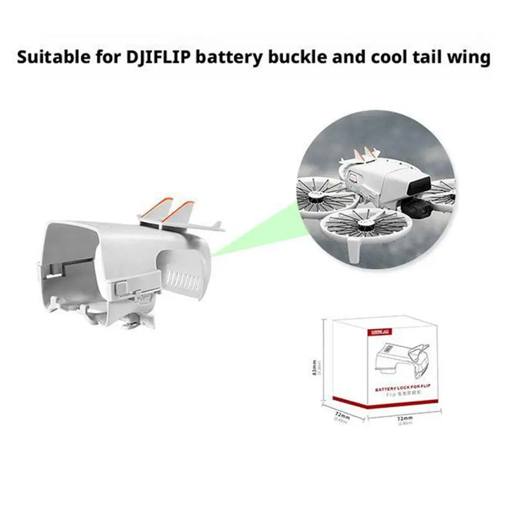 Flip Battery Tail Wing For DJI FLIP Accessories Flight Battery Protective Buckle Lock Drone Rear Anti-fall Protection Brack T4K4