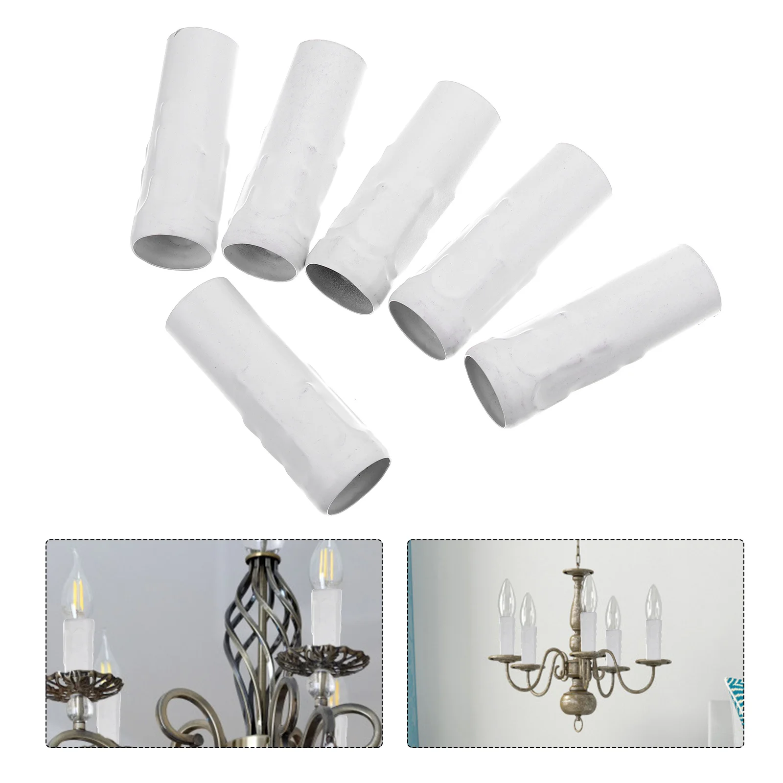 6Pcs Professional Chandelier Sleeves E14 Socket Covers European Crystal Chandelier Accessories Decorative Teardrop Design