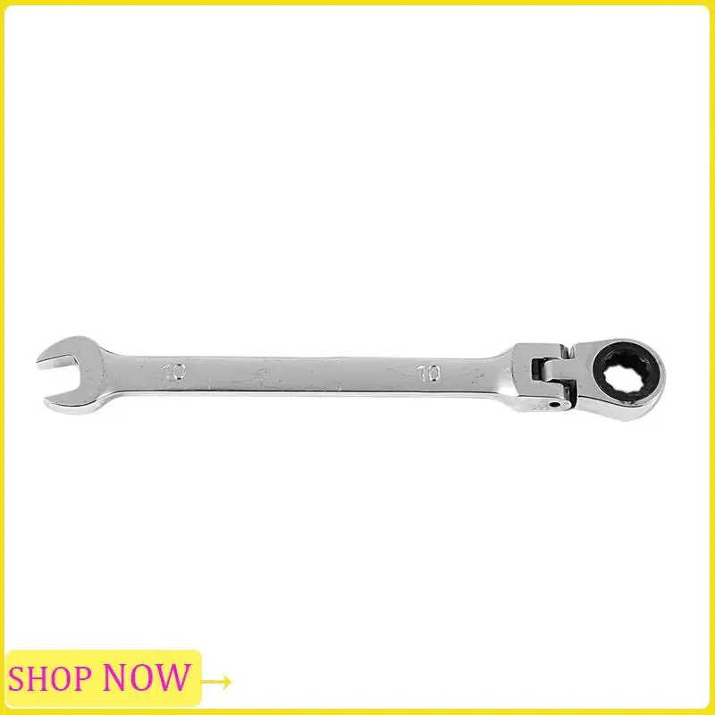 Especial 2Pc Flexible Head Ratchet Metric Spanner Open End And Ring Wrenches Tool 10Mm