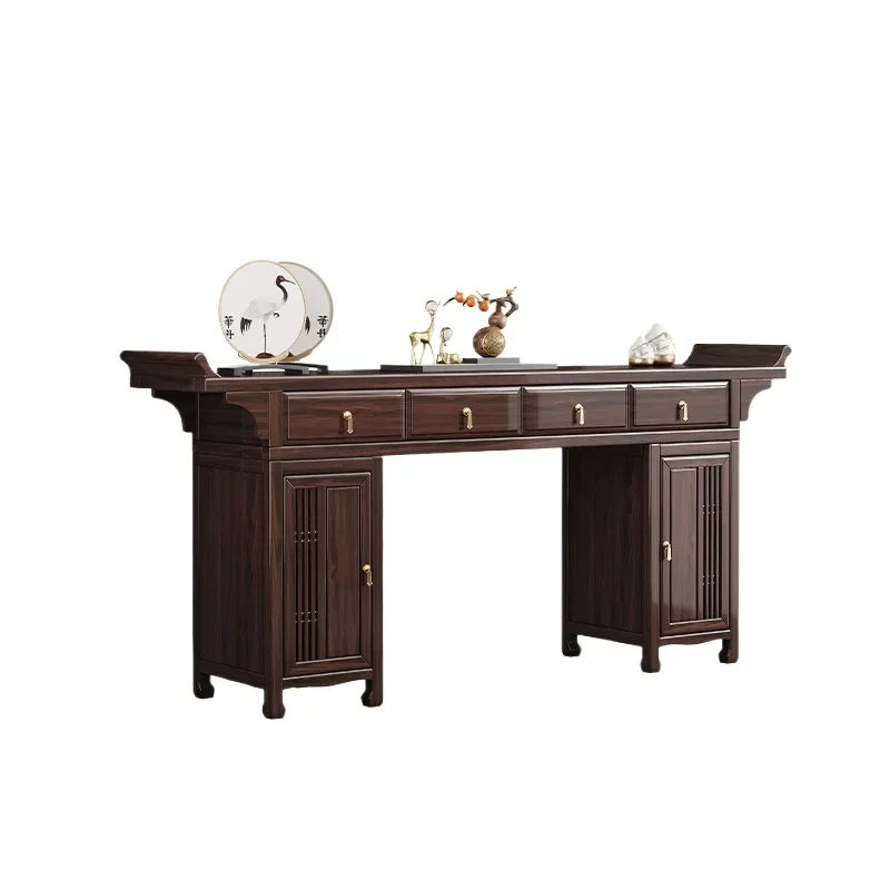 yjq new Chinese solid wood middle hall six-piece set of table for incense table for table for home use