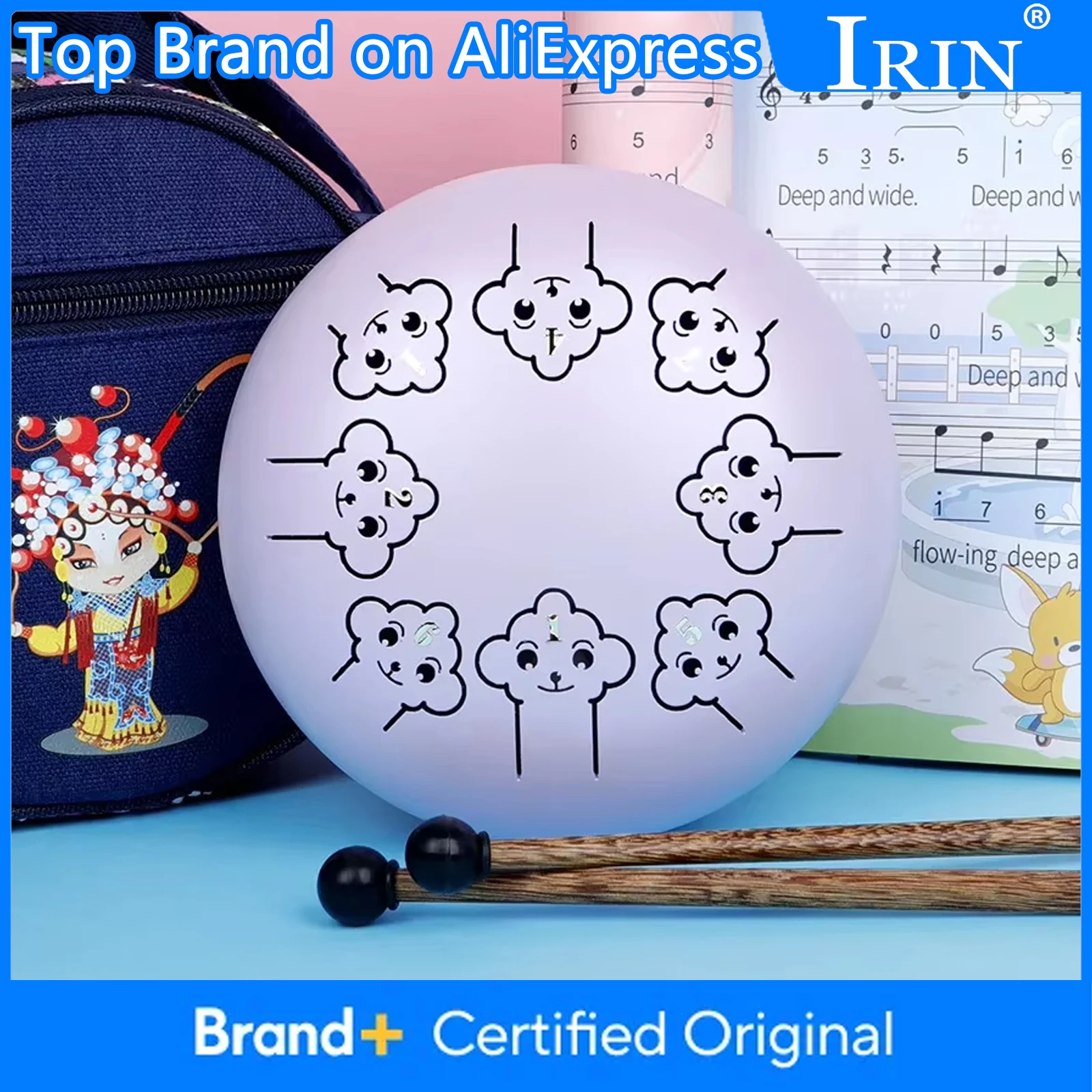 

IRIN 8-тональный стальной барабан с язычком 5,5 дюймов, эфирный барабан для йоги, медитации, подходит для детей/музыки, ударный инструмент