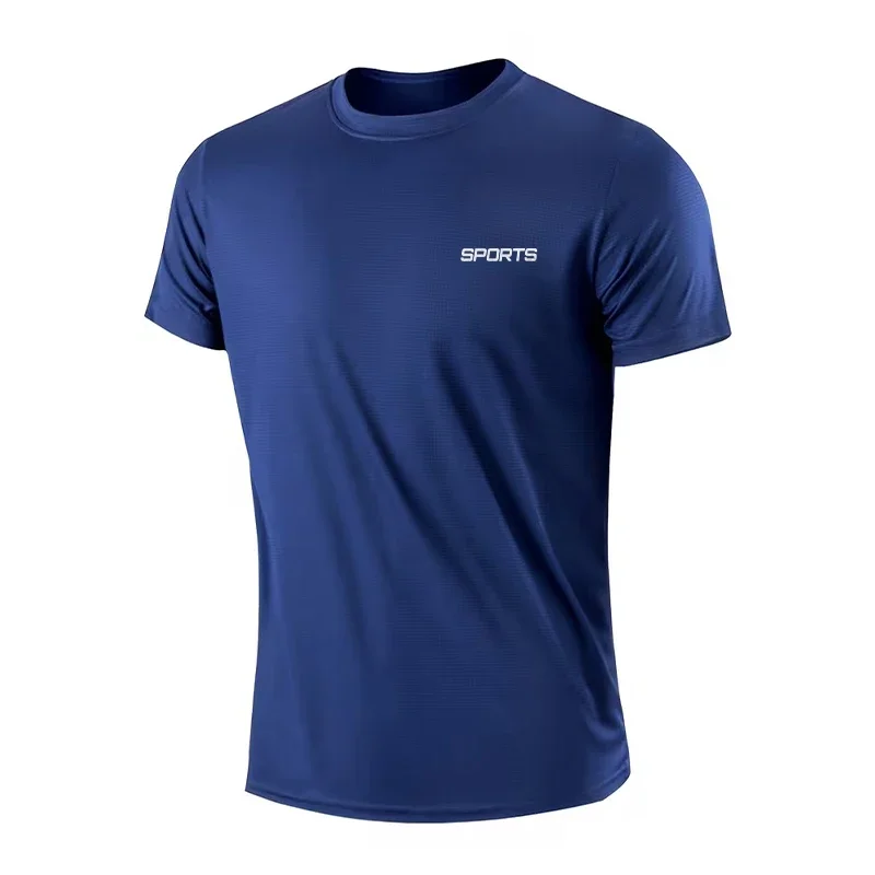 Men's Summer Exercise Trainning T-shirt High Quality Breathable Quick Dry Short Sleeved Top Marathon Gym Fitness Basketball Tees