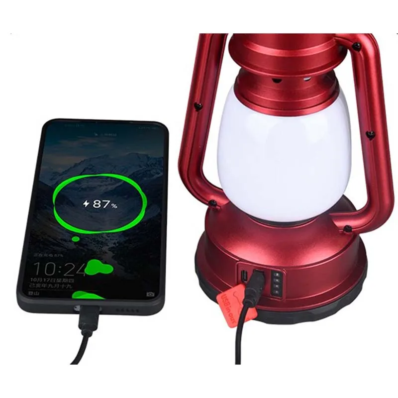 Retro Portable Camping Lantern Dynamic Flame Atmosphere Light Battery Powered LED Table Lamp USB-C Charging Emergency Lighting