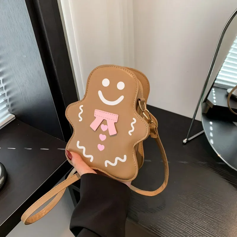 Homem de gengibre forma multi cor internet dos desenhos animados novo personalizado criativo ombro único cruz bolsa feminina na moda menina lazer