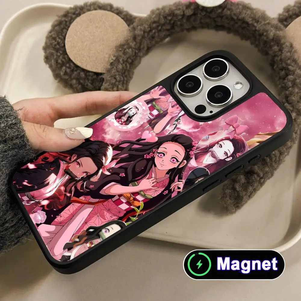 

Blade Extinction Nezuko Phone Case for iPhone 17 16 15 14 13 12 11 Air Pro Max Plus Matte Surface Magnet Cover