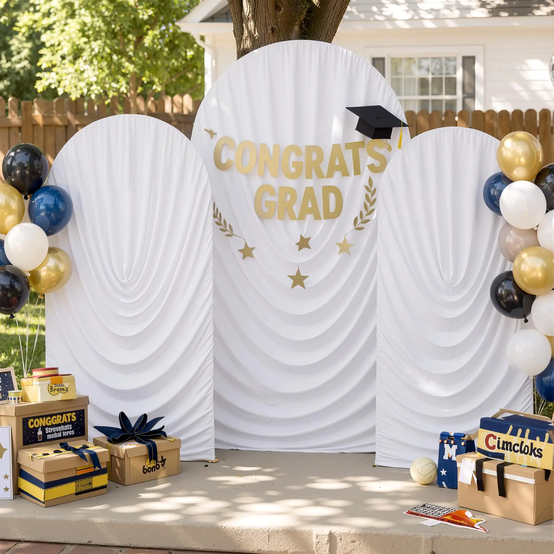 Housses d'arche drapées, housses de fond extensibles pour arche de mariage, pour la décoration de fêtes d'anniversaire, de remise de diplôme, de douche nuptiale.