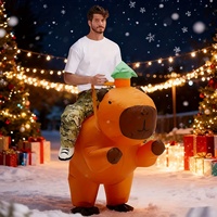 Inflatable Capybara Costume for Adult Inflatable Halloween Costumes Funny Ride on Animal Blow Up Costumes for Cosplay Party