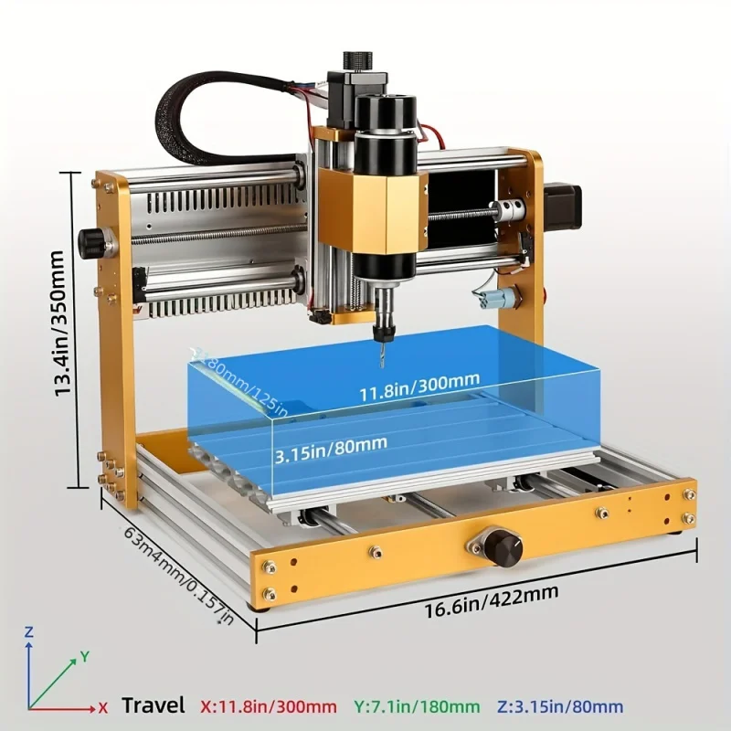 Router Kit - All Metal DIY Engraving and Milling Machine, GRBL Control, Compatible with Acrylic PVC PCB