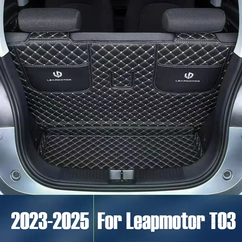 

Для Leapmotor T03 2023 2024 2025 автомобильные аксессуары багажник водонепроницаемый лоток противоскользящий багажник задний напольный коврик для багажника коврик для хранения