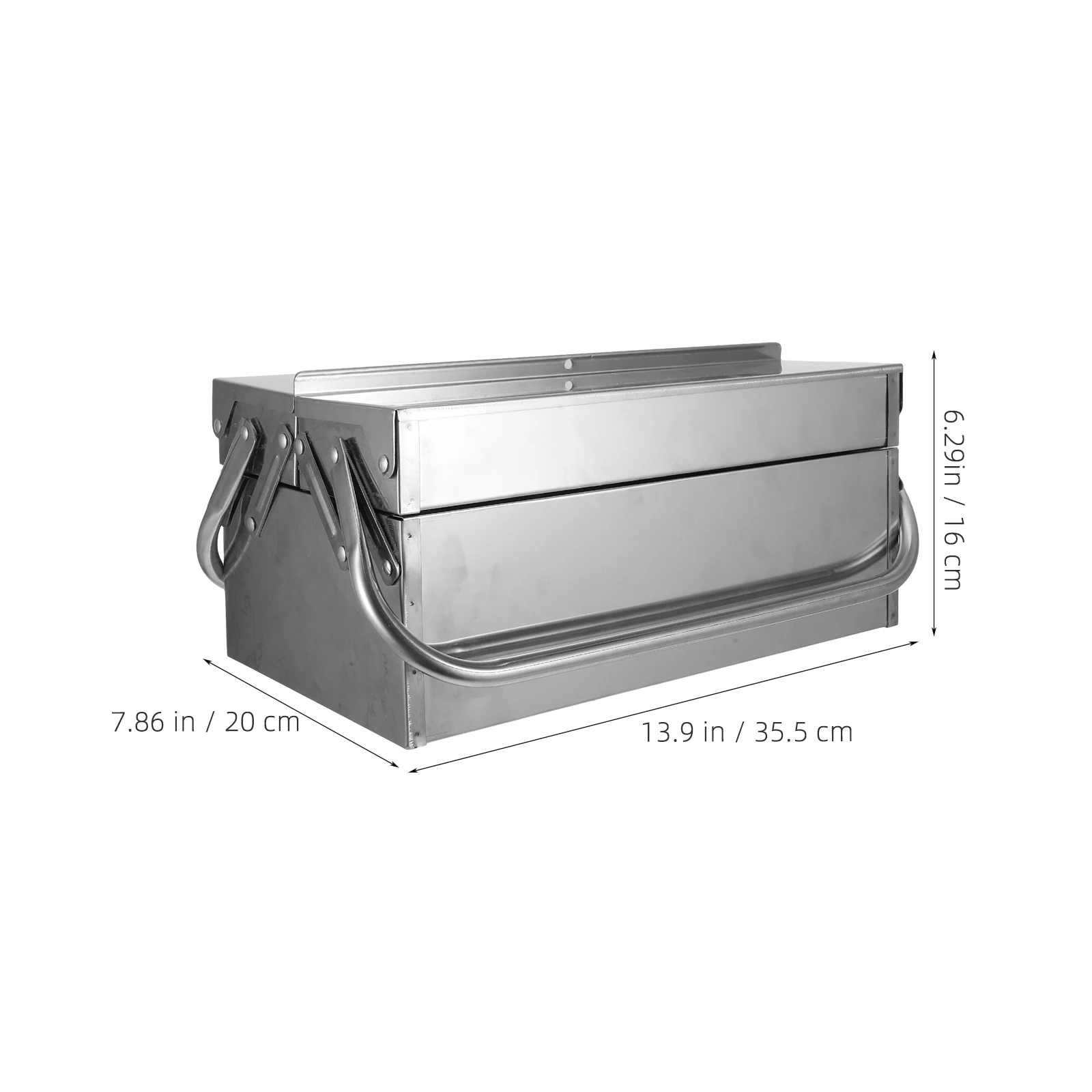 1 Set Daily Use Tool Organizer Stainless Steel Tool Box Daily Use Tool Box Household Storage Case Convenient Storage Box