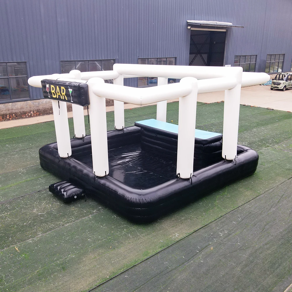 Outdoor Garden Table Serving Drinking Pub Party Tent Floating Swimming Inflatable Pool bar with Seats
