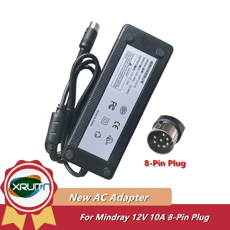 Brand New Replacement 120W Portable AC Adapter Charger for Mindray M5 M6 M7 Medical Power Supply ADP1210-01 12V 10A 8PIN Plug