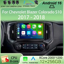 Android 16 For Chevrolet Blazer Colorado S10 2017 2018 Car Radio Multimedia Player GPS Navigation Carplay Auto No 2 DIN DVD