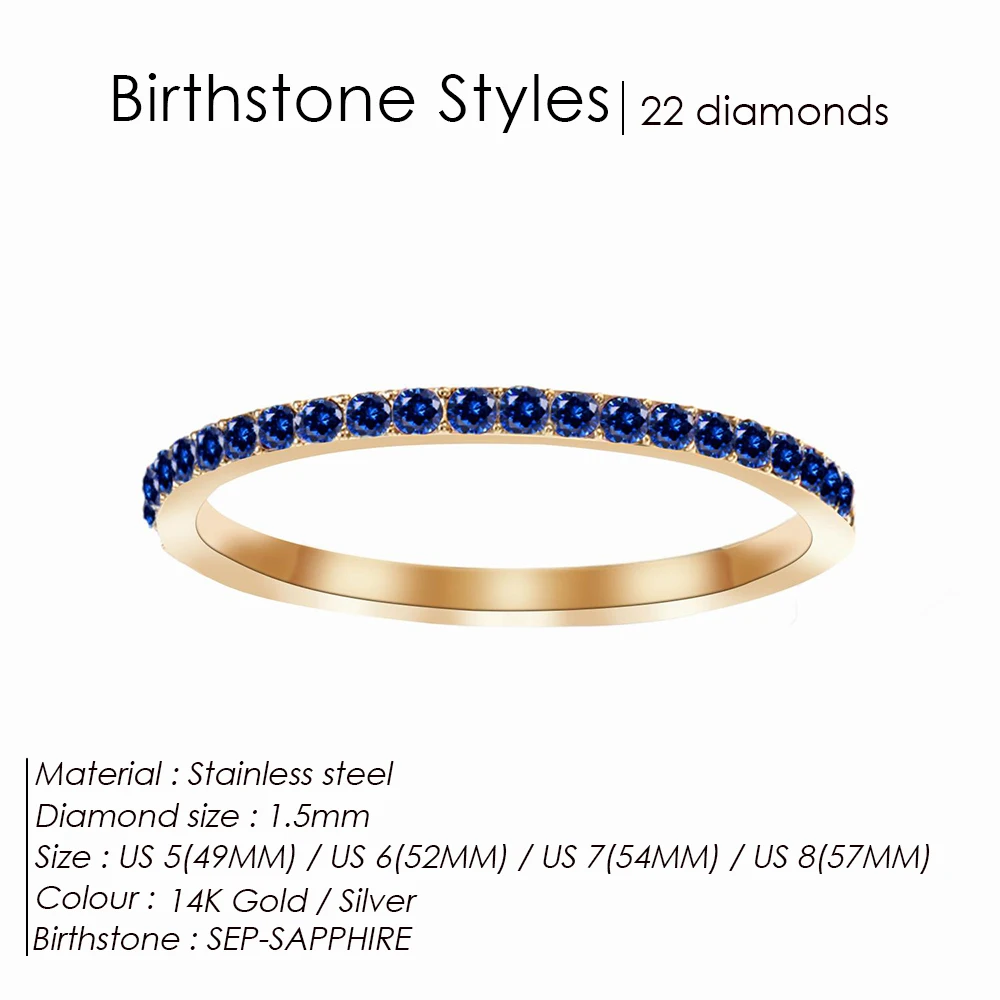 Women's Exquisite Birthstone Multi-Color Crystal Ring