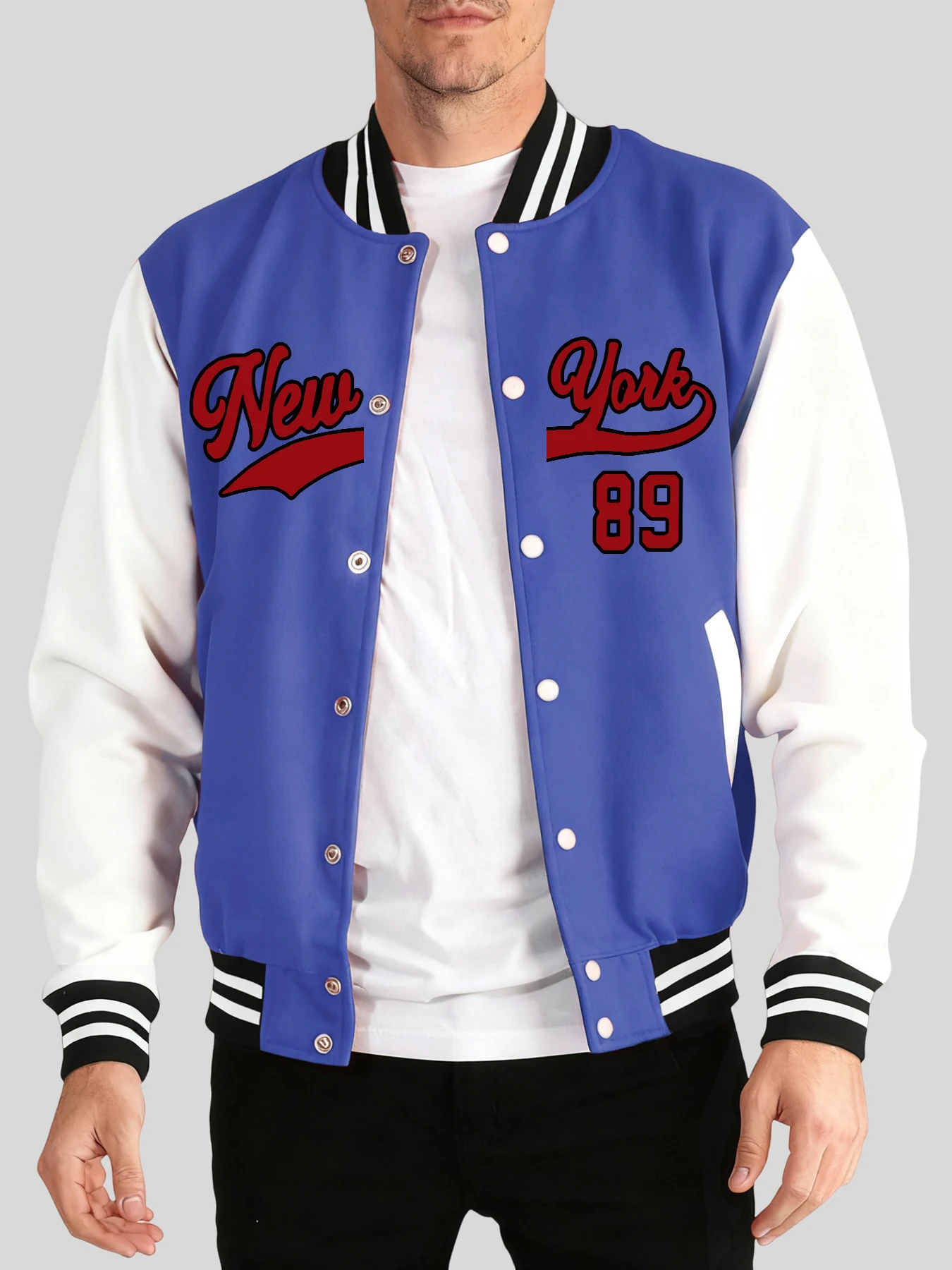

Удобные осенние мужские мягкие уличные куртки с принтом Нью-Йорка, номер 89, винтажная одежда на пуговицах, базовая модная бейсбольная форма