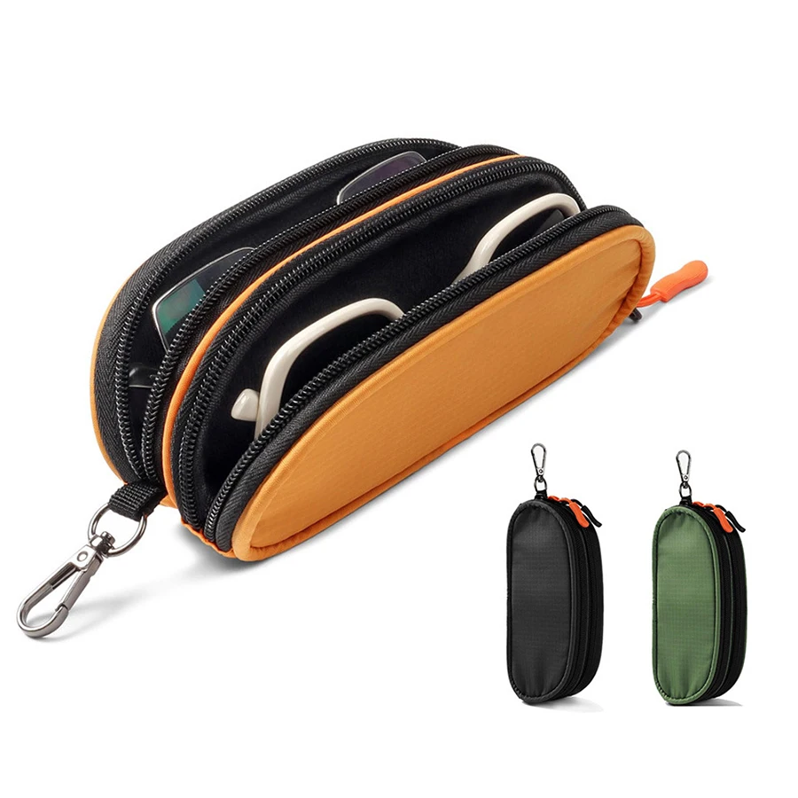 Nowy dwuwarstwowy organizer na okulary przeciwsłoneczne, wodoodporna torba podróżna, wielofunkcyjny, wytrzymały pojemnik do przechowywania, idealny na podróże służbowe.