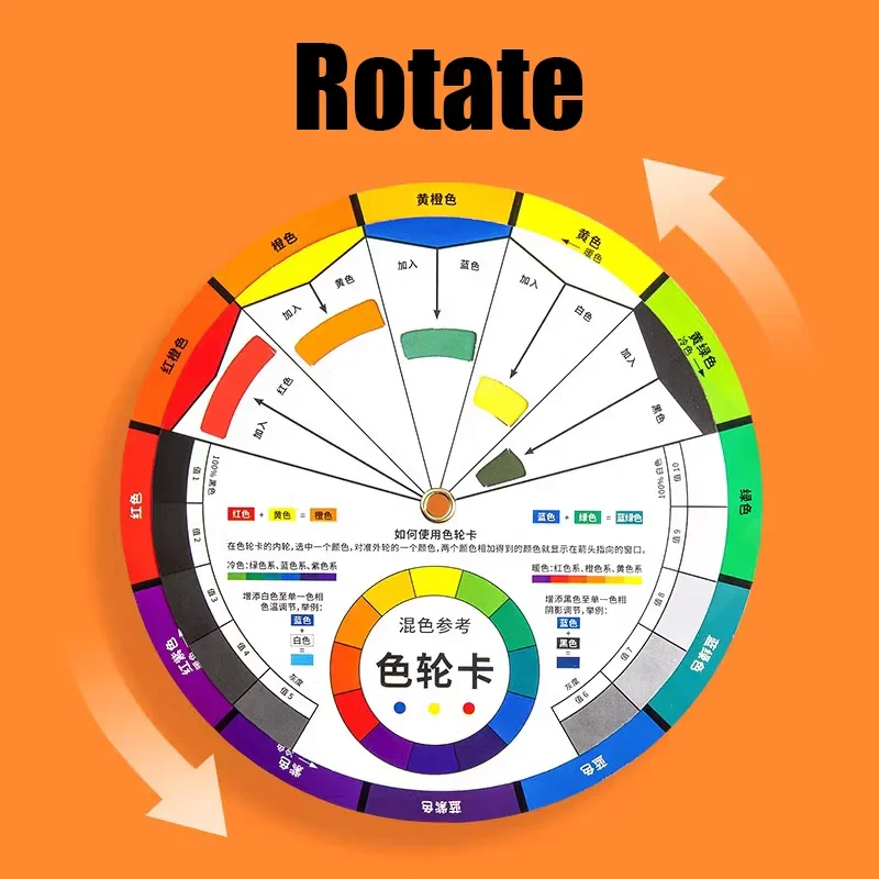 72 Colors Paper Card Wheel For Painting Circle Chromatic Eyebrow Painting Design Nails Professional Pigment Makeup Supplies