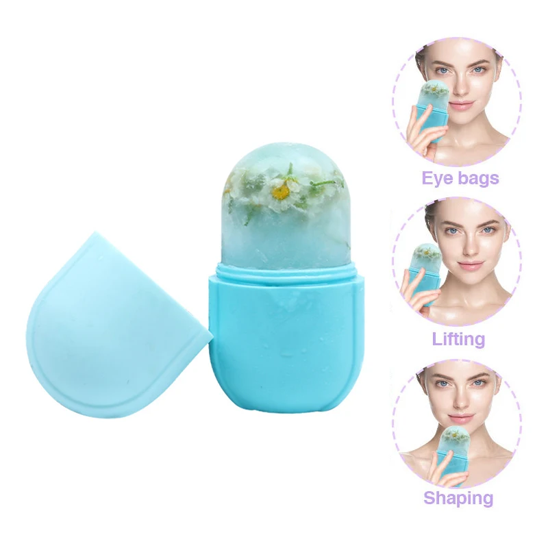 ทำความเย็นทำความสะอาดรูขุมขนและยกกระชับใบหน้าน้ำแข็งสำหรับลูกกลิ้งนวดหน้าลูกโลกการดูแลผิวหน้าเครื่องมือดูแลความงามผิวแบบพกพา