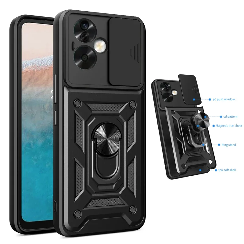 Чехол для телефона OPPO A20 A40m A3x A5x A5i A5m A6 Pro 4G 5G Защита объектива камеры Военный класс Armor Holder Чехлы