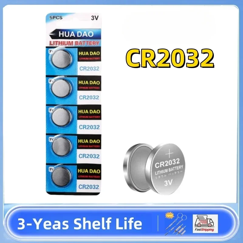 

50/80/100PCS CR2032 5004LC 2032 3V Lithium Coin Cell Battery Watch Toys Electronics Car Key Button Batteries Long Lasting 240mAh