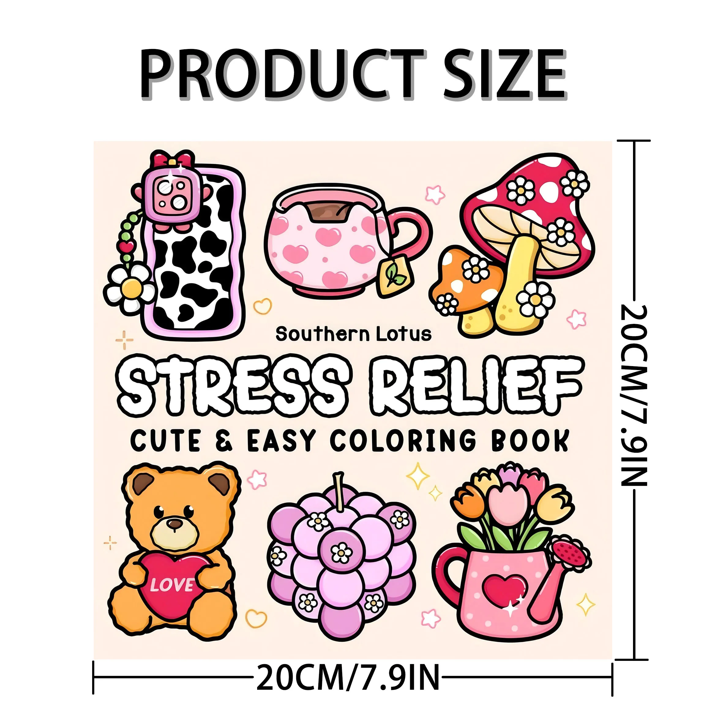 Anti Anxiety Stress Relief Cute & Easy Coloring Book for Adults DIY Painting Drawing Art Activity Book Perfect Gift for Relaxati