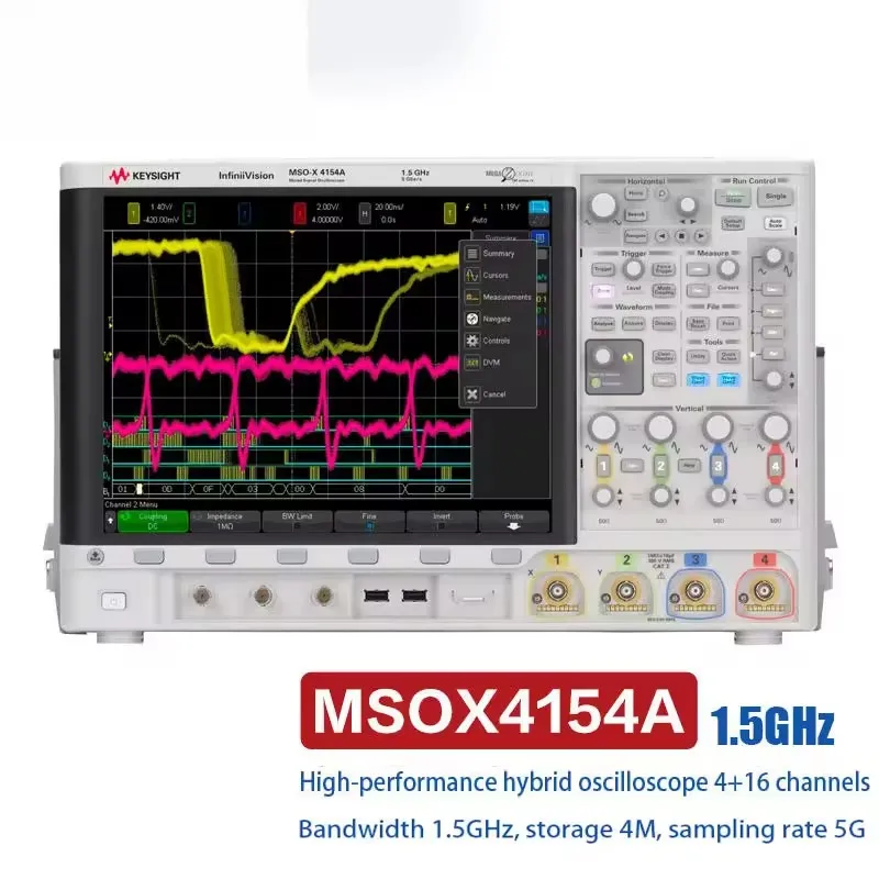 Keysight Bandwidth of 1.5 GHz 4 analog channels 16 digital channels MSOX4154A mixed signal oscilloscope