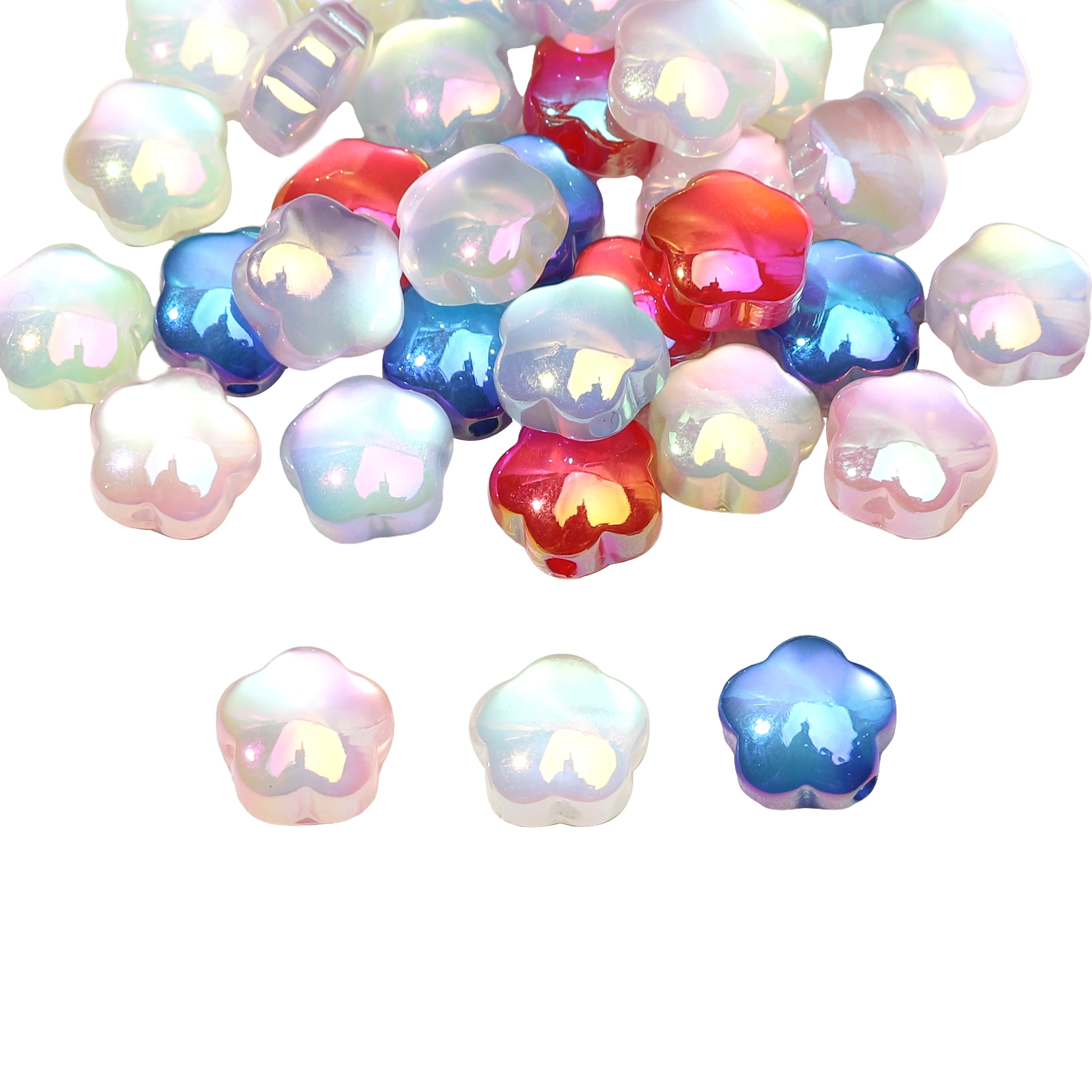Farbwechselnde Katzenaugen-Acrylperlen, lose Blumenperlen, geeignet für Schmuckherstellung, DIY-Bastelarbeiten, Armbänder, Halsketten, Ohrringe – Detail 3