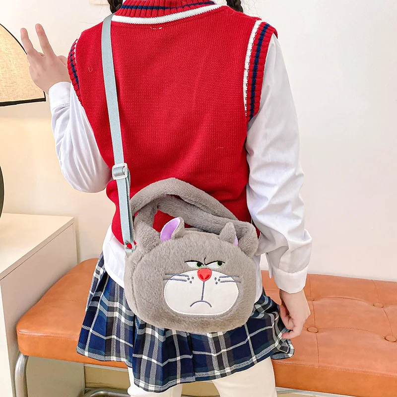 Kawaii Sanrio Plush Bag Lucifer Cat Shoulder Bag Kuromi My Melody Storage Bag Fashion Women's Bag Handbag for Girl Birthday Gift