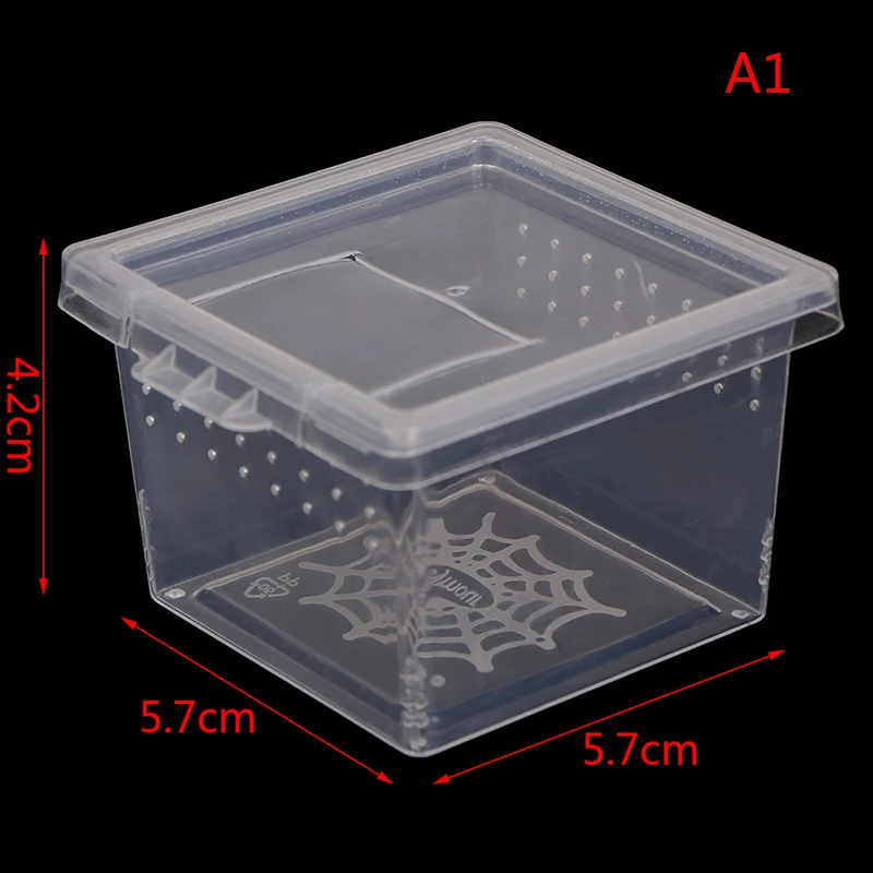 1pc High Quality Transparent Plastic Insect Spider Habitat Feeding Box Case Container Tank Transport Case