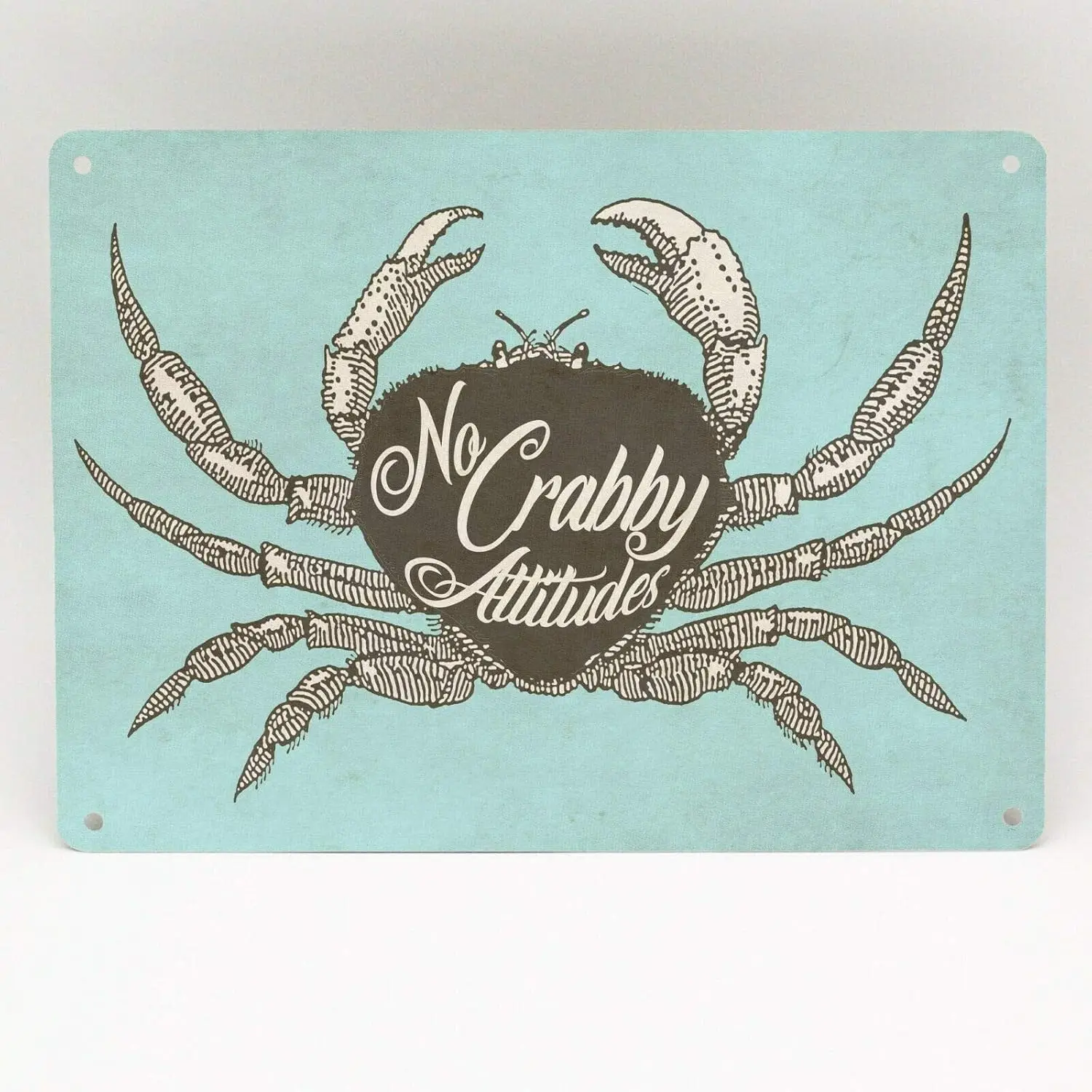 ZMKDLL No Crabby Attitudes Carb Vintage Retro Metal Tin Sign Home Bar Kitchen Farmhouse Home Decor Signs Gifts 8X12 Inch si sign