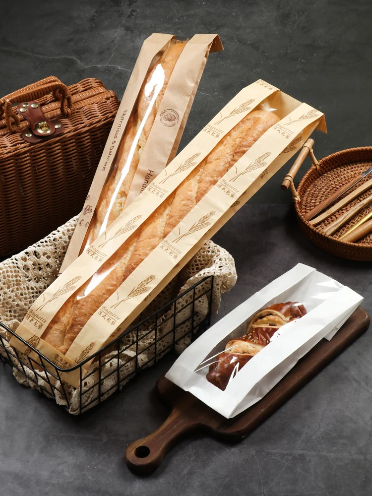 Baguette Bag Kraft Paper Practical Bread Biscuits Candy Storage Wrapping Bags Food Cookie Nuts Snack Packaging Tools