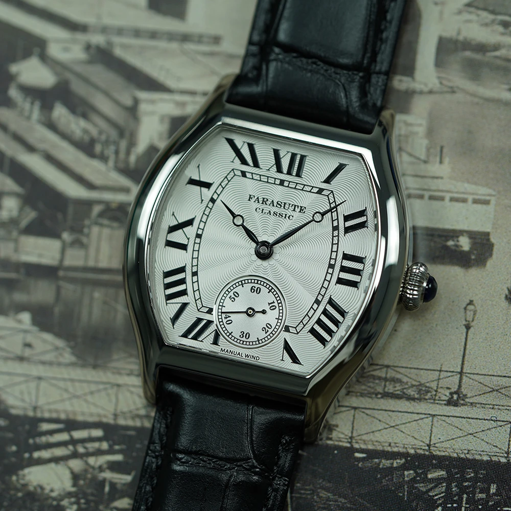 

Мужские механические часы FARASUTE New Classic Hangzhou с индивидуальным механизмом, сапфировым стеклом, малой секундной стрелкой и водонепроницаемостью 50 м.
